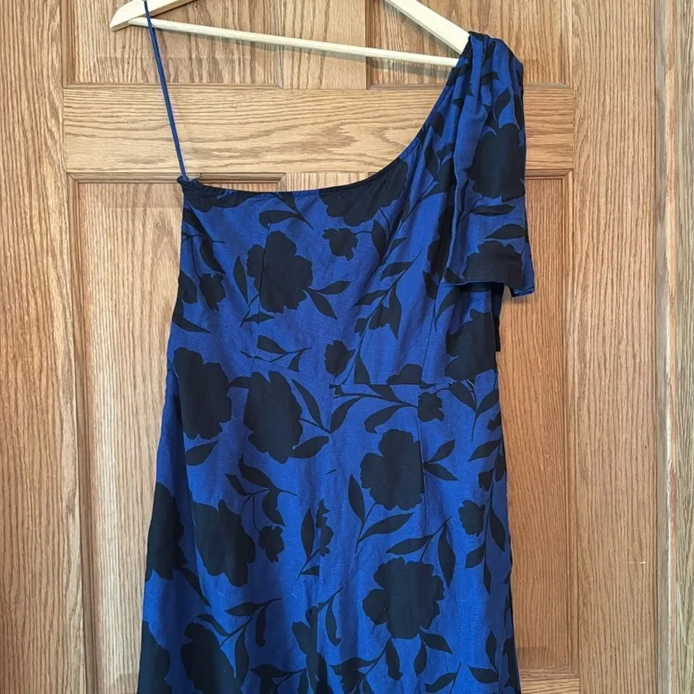 KATE SPADE X TARGET Classic Rose Linen Blend One Shoulder Jumpsuit Size 14 *NEW*